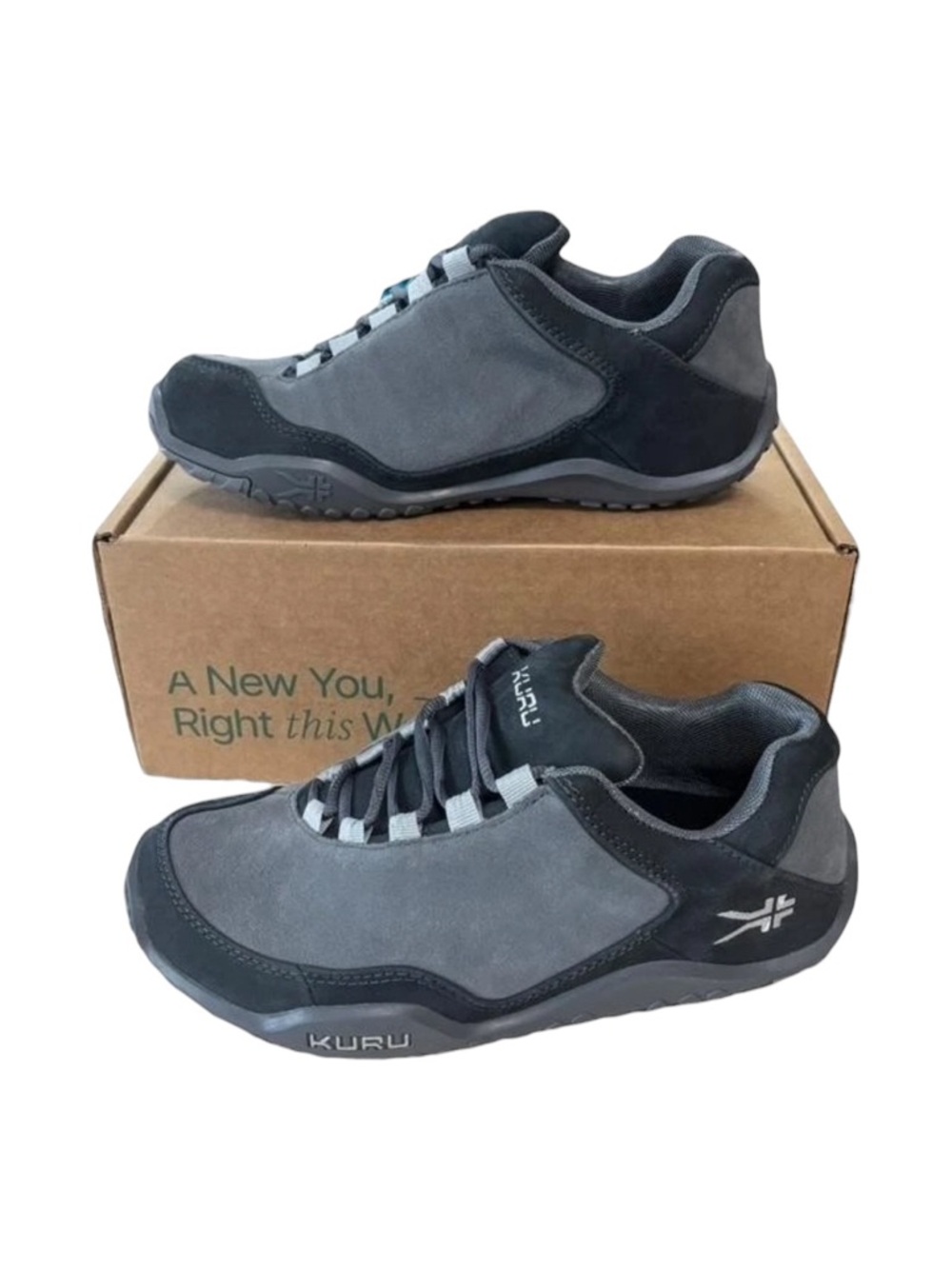 KURU Chicane Shoes Mens Size 7 Wide Gray Suede Walking Trail Sneakers Comfort